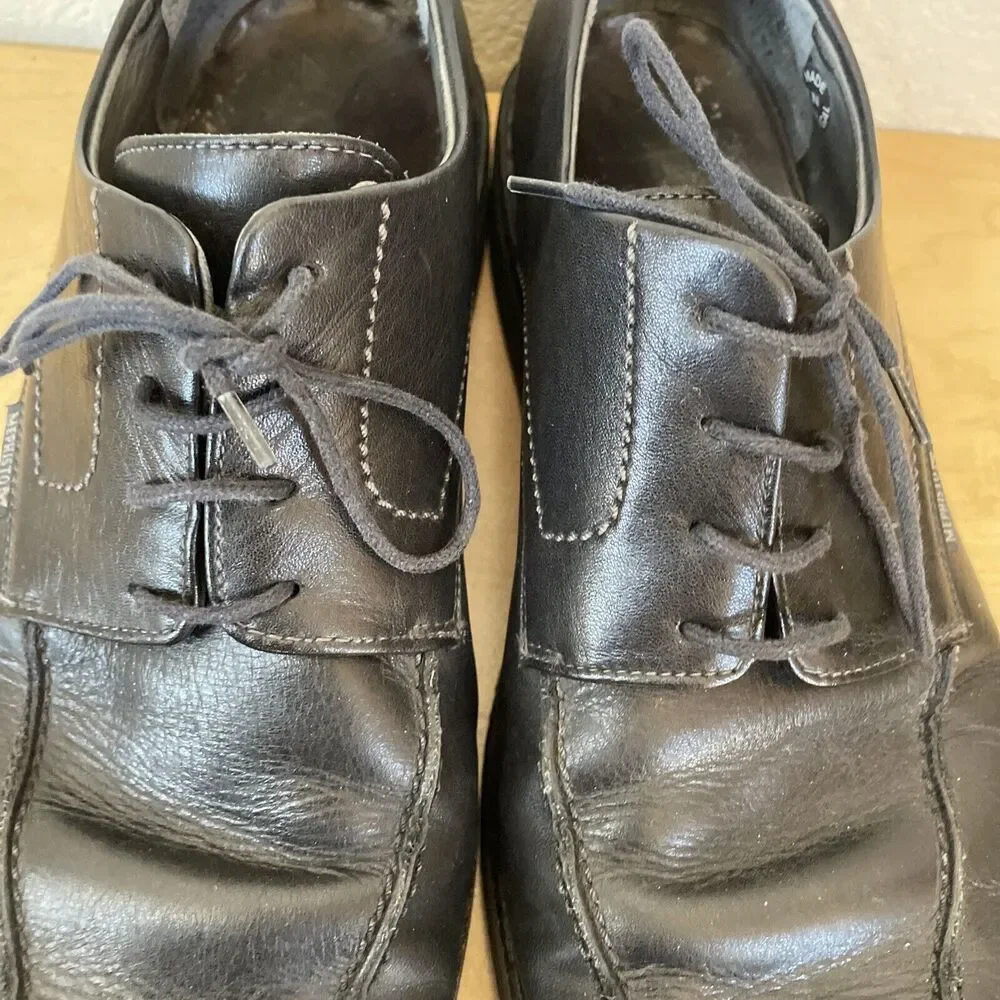 Mephisto Goodyear Welt Mens 12 Black Oxford Shoes Genuine Leather Dress Wedding‎